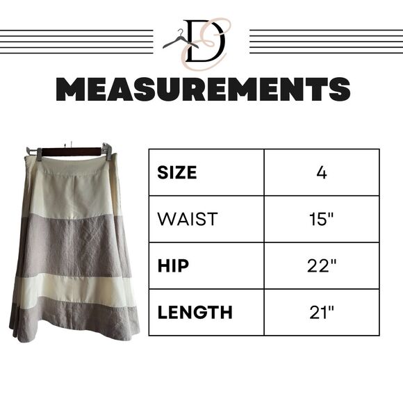 J Crew Collection Silk Linen A-Line Ivory Beige Skirt 4 - Picture 14 of 14